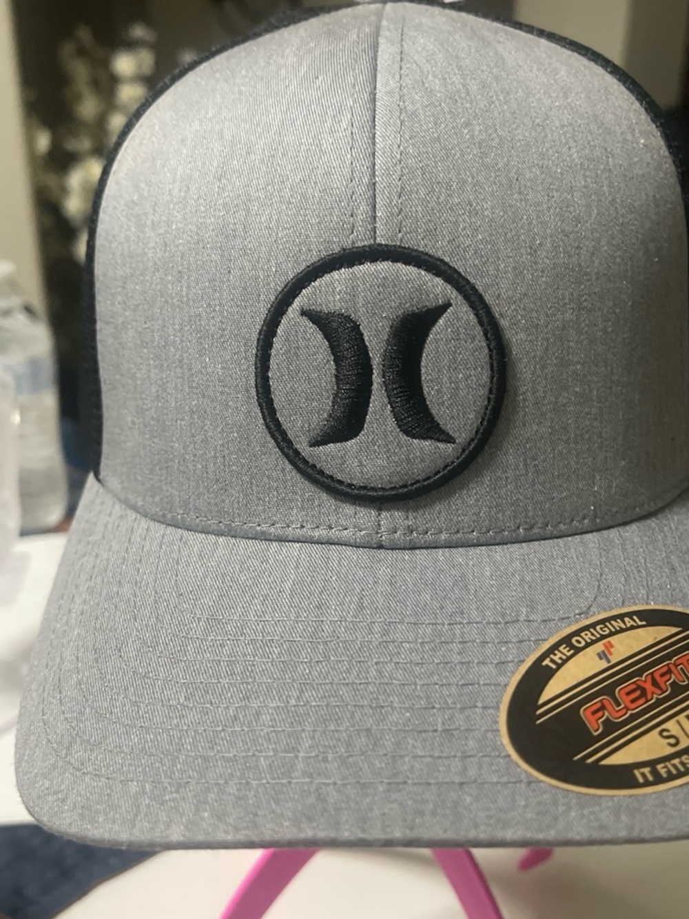 Hurley Black and Pink Mesh Flex Hat